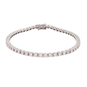 9B019-400 | 9ct White Gold 4.00ct Claw Set Natural Diamond Line Bracelet