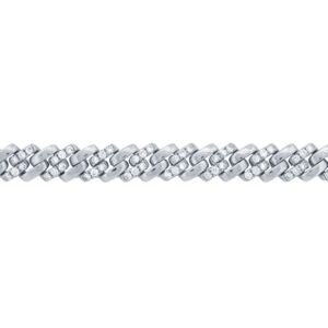 9B039 | 9ct White Cuban Link 1.43ct Diamond Set Bracelet