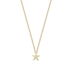 9C003-16 | 9ct Yellow 0.04ct Natural Diamond Pendant with 16" Chain