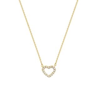 9C004-16 | 9ct Yellow 0.10ct Natural Diamond Heart Pendant with 16" Chain