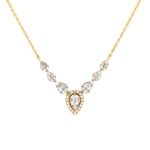 9C010-16 | 9ct Yellow Gold 0.41ct Diamond Pendant - 16+2" Chain