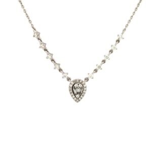 9C011-16 | 9ct White Gold 0.39ct Diamond Pendant - 16+2" Chain