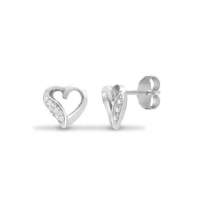 9E089 | 9ct white gold 6pt Natural Diamond stud earrings.