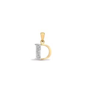 9P050-D | 9ct Yellow Gold Natural Diamond Set Initial Pendant -Initial D