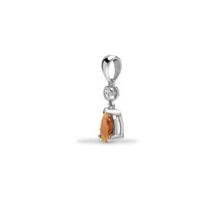 9ct White Dia-4pts Morganite-70pts Drop Pendant