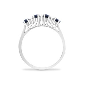 9ct White Gold Natural Diamond 12pts & Sapphire 1.05ct Ring