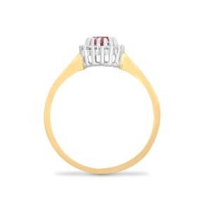 9ct Yellow Gold Natural Diamond 12pts & Ruby 60pts Ring