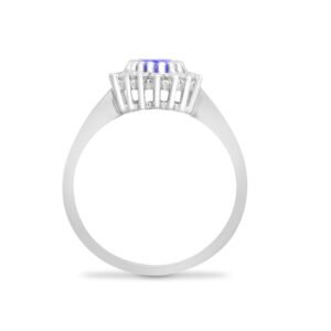 9ct White Gold Natural Diamond 23pts & Tanzanite 73pts Ring