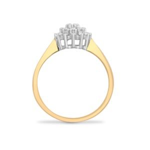 9ct Yellow Gold Natural Diamond Cluster Ring