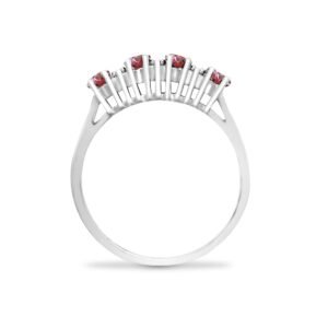 9ct White Gold Natural Diamond 12pts & Ruby 92pts Ring