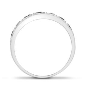 9ct White Gold Natural Diamond And Black Natural Diamond Ring