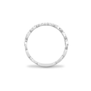 9ct White 2 Row Hearts Ring