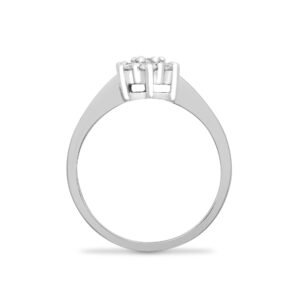 9ct White 33pts 6 x 1 Cluster Ring