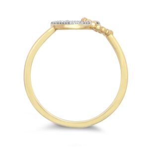 9ct Yellow Gold 0.05cts Natural Diamond Double Heart Ring