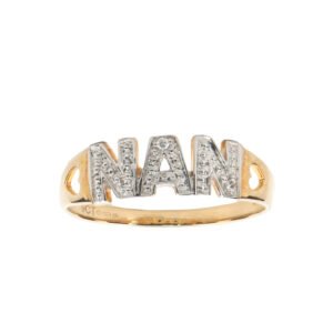 9ct Yellow Gold 0.02ct Natural Diamond NAN Ring