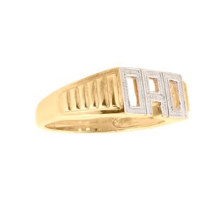 9ct Yellow Gold 0.01ct Natural Diamond DAD Ring