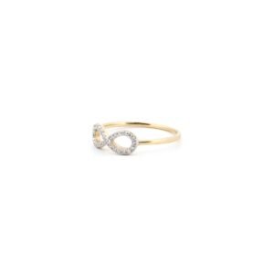 9ct Yellow 0.10ct Natural Diamond Infinity Ring