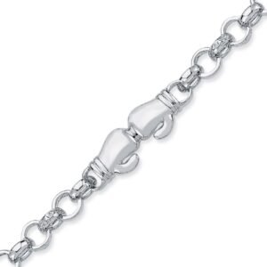 ABB160-6 | 925 Silver Double Boxing Glove Belcher Bracelet