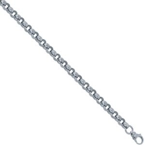 ACN002J-8.5 | 925 Sterling Silver Patterned & Plain Belcher Bracelet