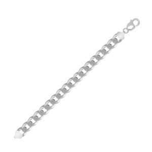 ACN006K-8.5 | JN Jewellery 925 Silver Diamond Cut Flat Curb 10.5mm Gauge Bracelet