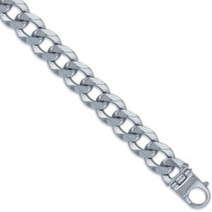 ACN006Q-9 | 925 Sterling Silver Traditional Heavy Weight Curb Link 20mm Gauge Bracelet