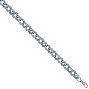 ACN024B-24 | 925 Sterling Silver CZ set and Patterened Belcher Bracelet