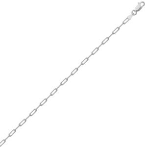 ACN043A-7.5 | JN Jewellery 925 Silver Paperclip Chain 2.4mm Gauge Bracelet