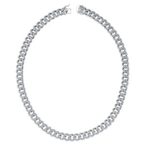 925 Silver CZ Set Cuban Chain