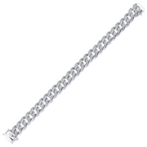 925 Silver CZ Set Cuban Bracelet