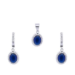 925 Silver Rhodium Plated CZ Princess Kate Style Earrings
