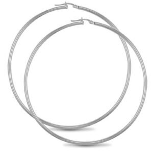 AER008C | JN Jewellery 925 Sterling Silver 2mm polished creole Hoop Earrings