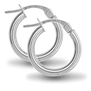 AER009A | JN Jewellery 925 Sterling Silver 2mm polished creole Hoop Earrings