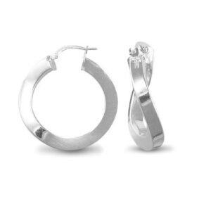 AER018 | ladies 925 Sterling Silver formed creole Hoop Earrings