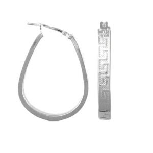 AER020 | JN Jewellery 925 Silver Greek Key Hoop Earrings