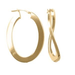 AER023-GP | 925 Silver 14K Gold Plated Formed Hoop Earrings