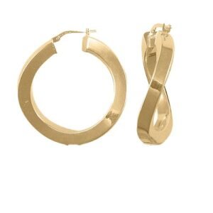 AER024-GP | 925 Silver 14K Gold Plated Formed Hoop Earrings