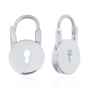 925 Silver Love Padlock Earrings
