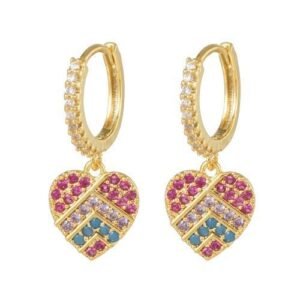 925 Silver 14ct Gold Plated CZ Set Earrings