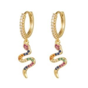 925 Silver 14ct Gold Plated CZ Set Earrings