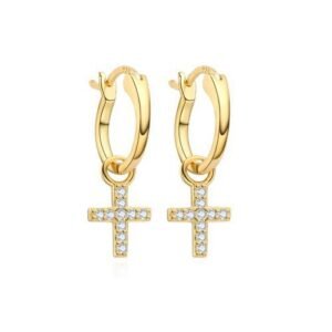 925 Silver 14ct Gold Plated CZ Set Earrings