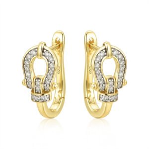 925 Silver 14ct Gold Plated CZ Set Earrings
