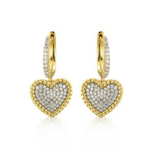 925 Silver 14ct Gold Plated CZ Set Earrings