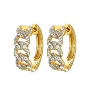 925 Silver 14ct Gold Plated CZ Set Earrings