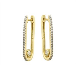 925 Silver 14ct Gold Plated CZ Set Earrings