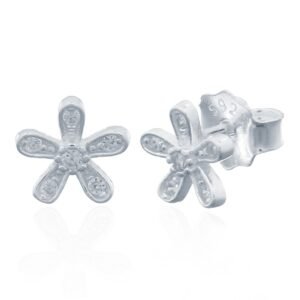 925 Silver Stud Earrings - CZ Set