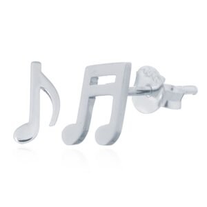 925 Silver Musical Note Stud Earrings