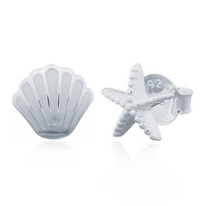 925 Silver Shell Stud Earrings