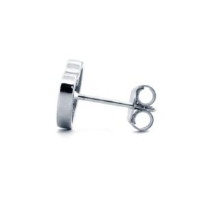 AES172 | 925 Silver Rhodium Plated CZ Set Heart Stud Earrings