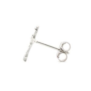 AES181 | 925 Silver Rhodium Plated CZ Set Cross Stud Earrings