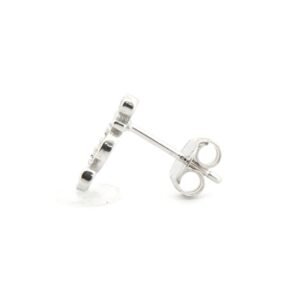 925 Silver Rhodium Plated CZ Set Stud Earrings